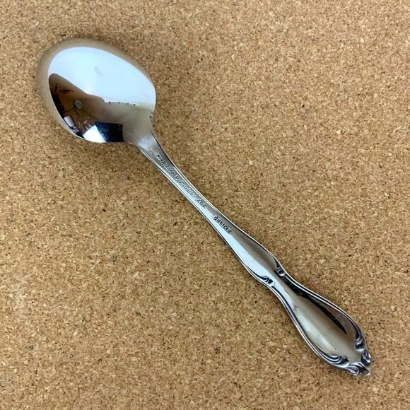 Oneida Strathmore Oval Soup Spoons Set Of 3 Deluxe Stainless Steel Vintage 90s - Picture 5 of 6